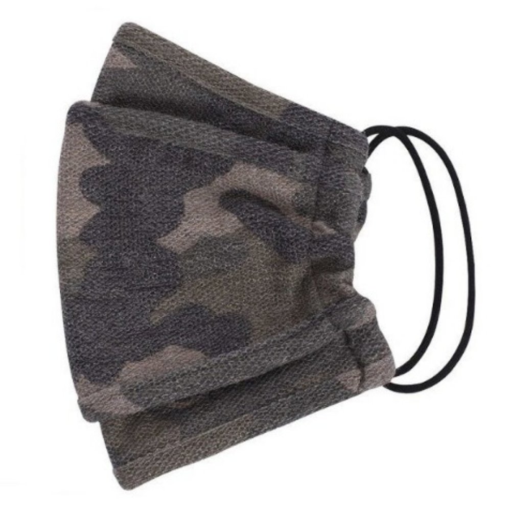 Green Camouflage Face Mask with Filter Pocket